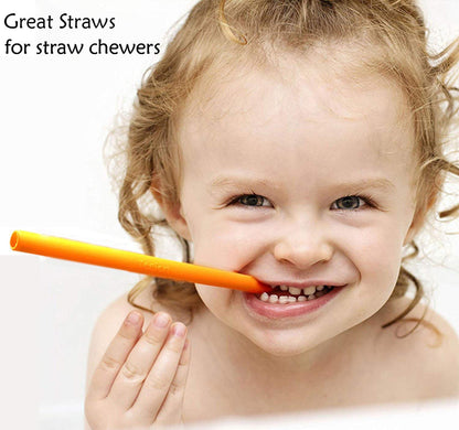 Mini Short Pinch Test Passed Small 5.5" Replacement Reusable Toddlers& Kids&Baby Silicone Small Straws for the First Years Take & Toss Spill Proof Straw Cup-Safe Fun for Baby Teething Chewing
