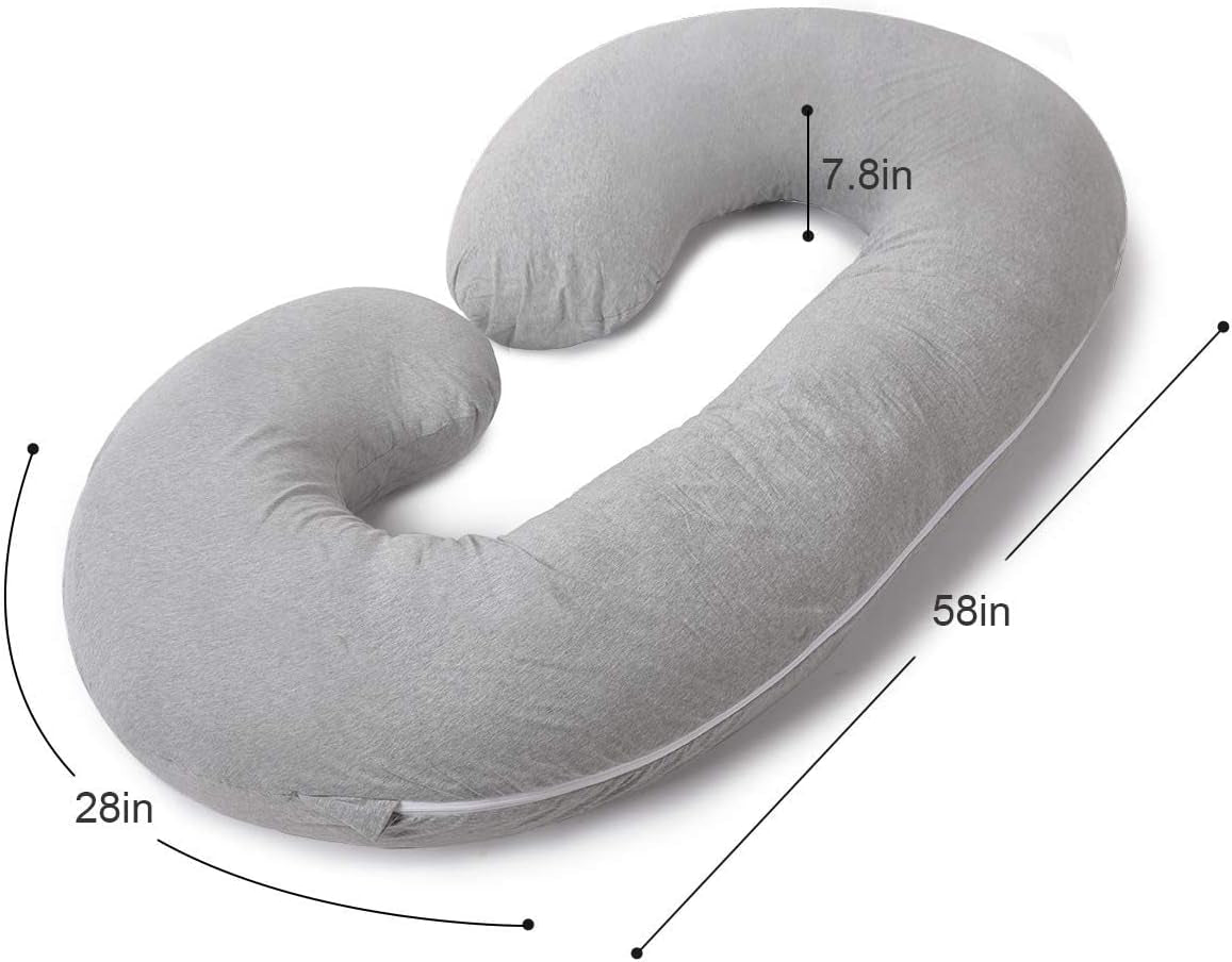 Pregnancy Pillow, Maternity Body Pillow for Pregnant Women,C Shaped Pillow with Jersey Body Pillow Cover
